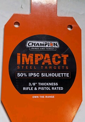 Champion IMPACT Range & Target 3/8'' Thick 50% IPSC HI-VIS Coating Brand New!!