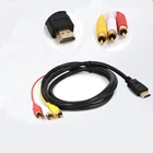 3-RCA JACKS RED YELLOW WHITE to HDMI AUDIO VIDEO ADAPTOR 5FT AUX CORD
