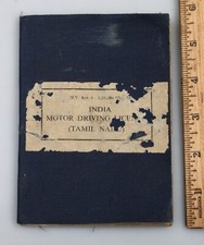 Vintage 1976 India Motor Drivers License & Rules of the Road Tamil Nadu State