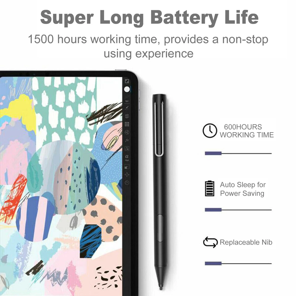 Ture 4096-Level Stylus Pen For Microsoft Surface Pro 3/4/5/6/7/8/X/9 Go Laptop - Image 2 of 4