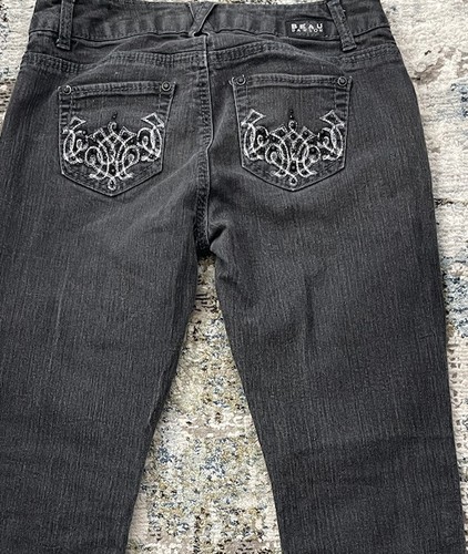 Beau Dawson Womens 4P Black Jeans with Embellished Back Pockets Rhinestones - Picture 7 of 7