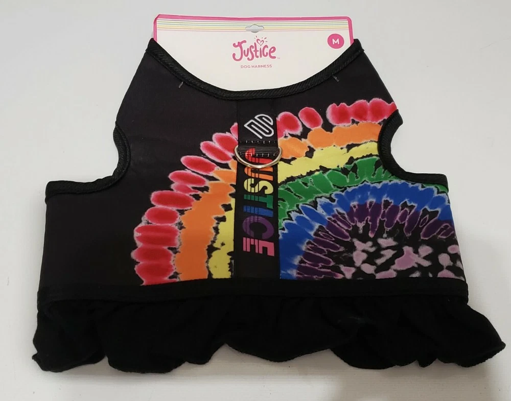 Dog Harness with BlacK Ruffle & Bow From Justice Size MEDIUM