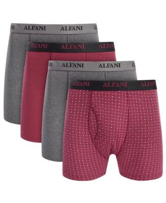 ALFANI Multi-Color 4 Pack 100% Cotton Fly Boxer Briefs Underwear NEW 2XL XXL