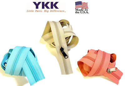 #5 YKK  Continuous Zipper Chain (MYO Zipper) Lots of Colors with or without pull