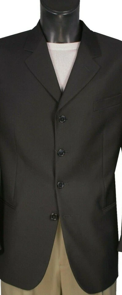 Blazer Hombre 4 Botones Calce Clásico 100% Lana Col. Negro Hecho en Italia art. 0516C Foto 2 de 4