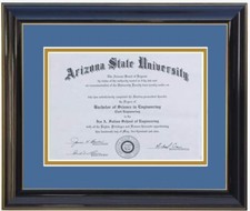 DIPLOMA FRAME 8x6,7x9,8x10,8.5x11,9x12,10x13,11x14 RC BLK-BLUE