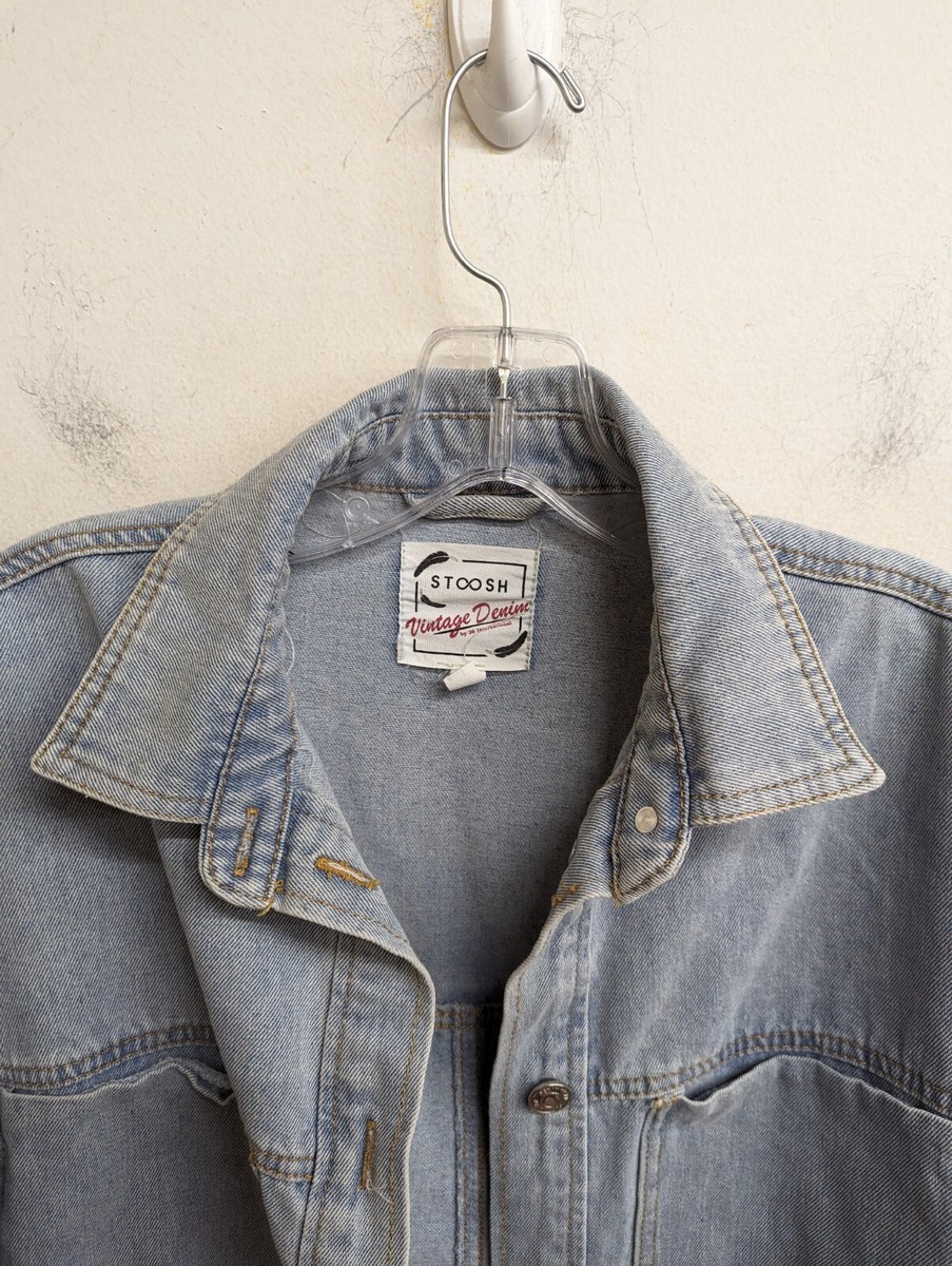 Stoosh Vintage Denim Jacket Men Stoosh Vintage Denim Trench Coat