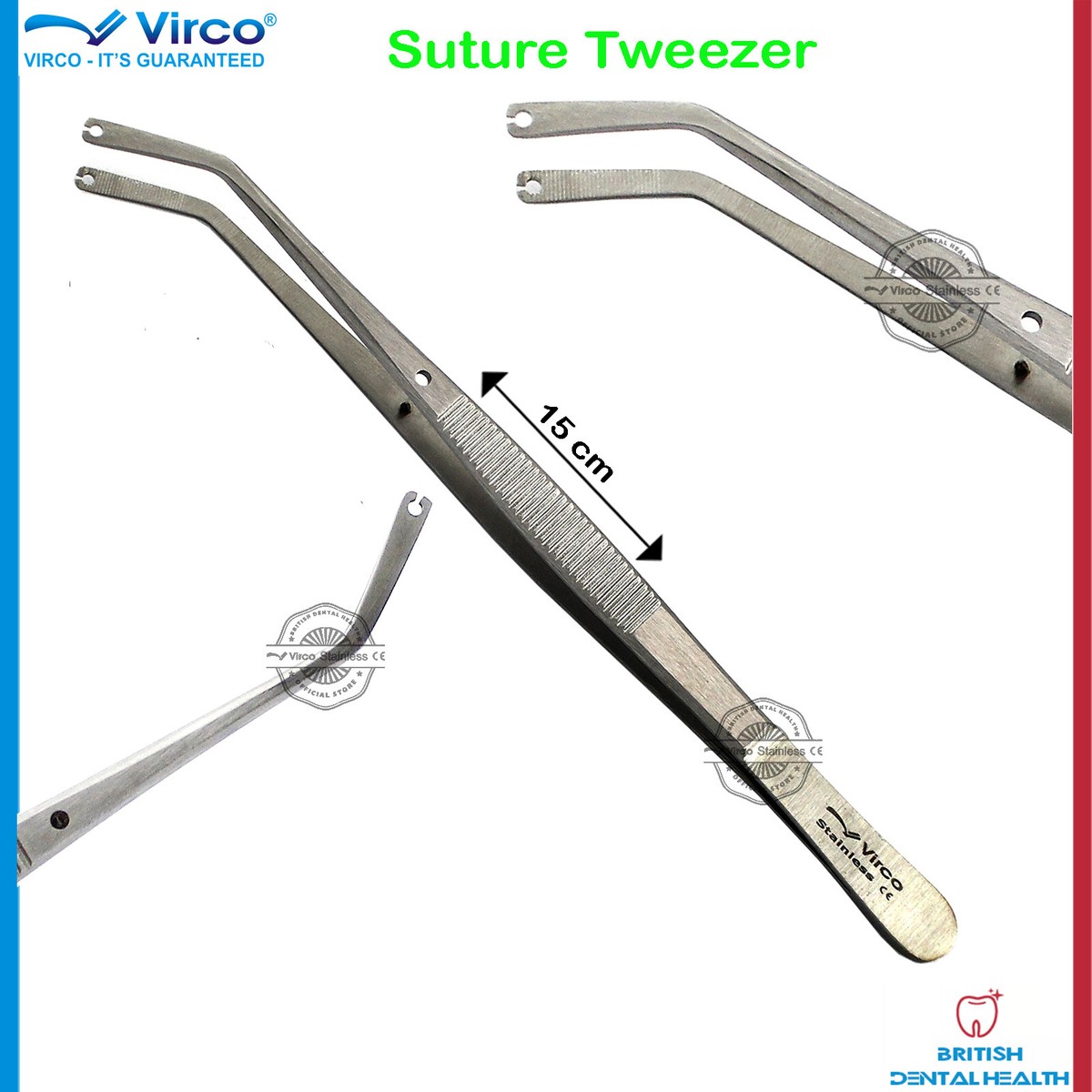 Tweezers with angled tips, stainless steel, Topinox -Germany Solingen Tweezers with angled tips, stainless steel, Topinox -Germany Solingen