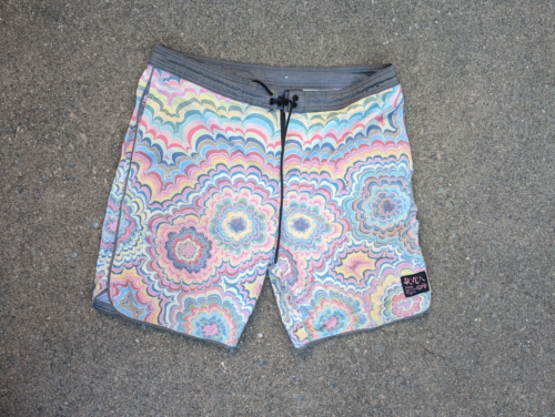 RVCA Board Shorts Mens 34 Kelsey Brookes The Balance Surf Rainbow Tie Dye ANP - Picture 1 of 9