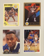 Mitch Richmond 1989-92 Mixed Brand Rookie Card Lot RC - 4 Card LOT HOF MINT