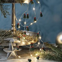 Led Lichterkette Mit TannenbäUmen 20 Led Timer Silberdraht Weihnachtsdeko GrüN