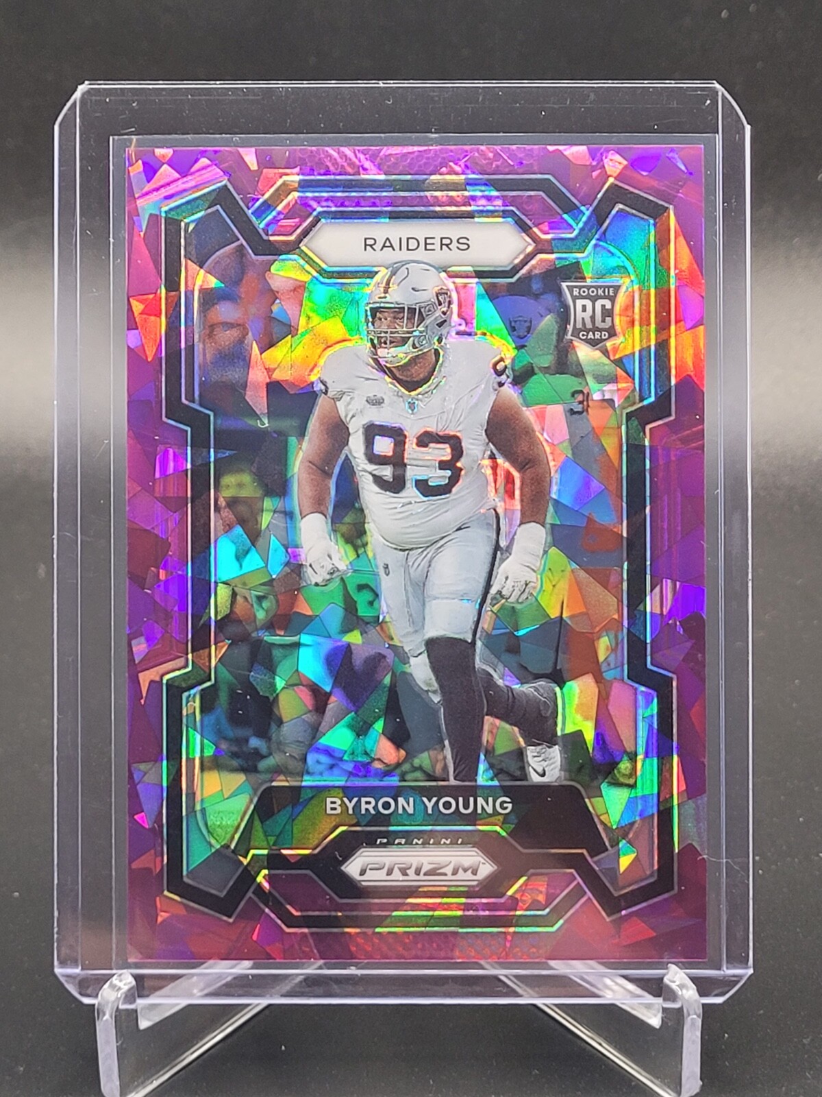 2023 Prizm Byron Young Rc Rookie Purple Cracked Ice /225 No. 355