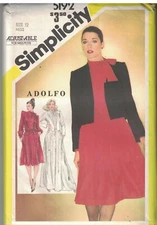 5192 Vintage Simplicity Sewing Pattern Misses Adolfo Skirt Blouse Lined Jacket 
