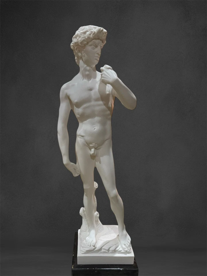 G Ruggeri Michelangelo Cast Marble Statue Of David ITALY 16” - Image 3 of 4