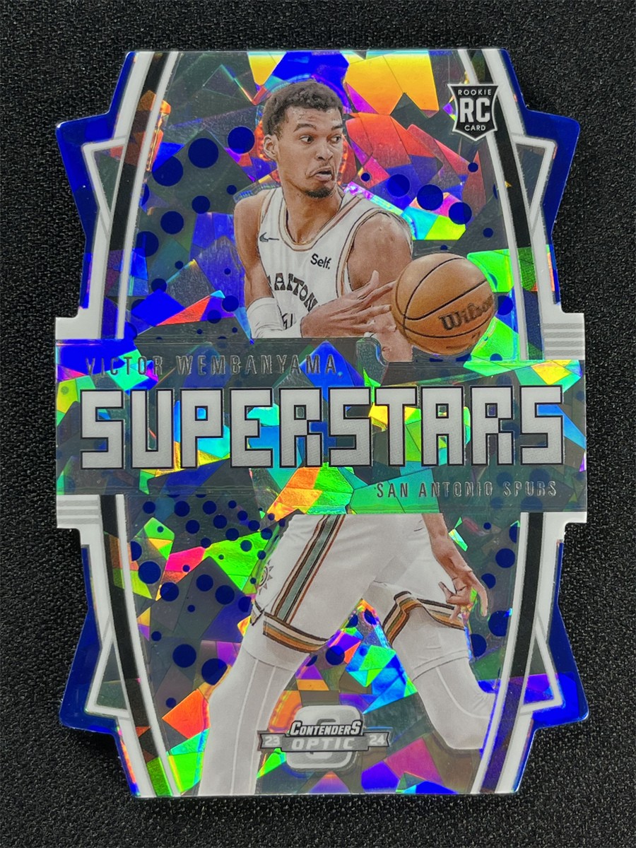2023-24 Contenders Optic Victor Wembanyama #3 Die Cut Blue Ice RC Superstars /75