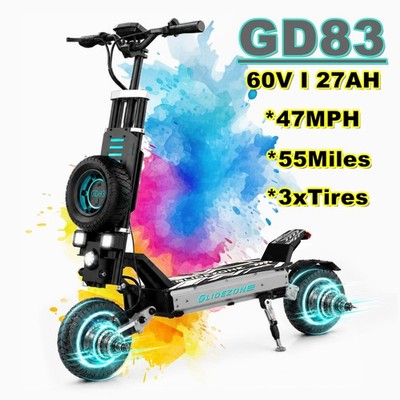 28MPH/47MPH Electric Scooter for Adults Teens Tubeless Off-road Tire 1000W/3600W