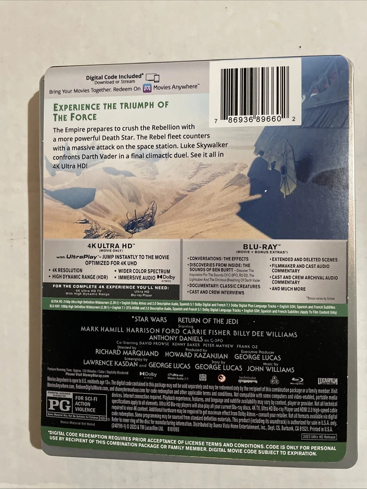 Star Wars: Return of the Jedi SteelBook (4K Ultra HD, Blu-ray, 1983) - Image 2 of 4