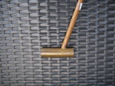 Unusual Antique Vintage Hickory Shaft Round Brass Cylinder Head Putter