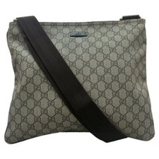 Borsa a tracolla Gucci GG Supreme PVC Messenger grigio argento hardware...