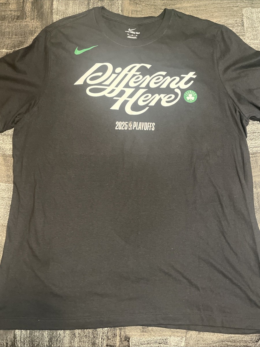 Boston Celtics 2025 NBA Playoffs - Different Here - Nike Black T