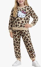 Hello Kitty Girls 2 Piece Leopard Print Jogger Set Size 6X Pull On NEW NWT