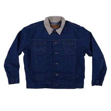 Wrangler Men's Western Style Blanket Lined Denim Jacket Button Up Prewashed New