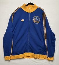 Golden State Warriors Jacket Mens 4XL Adidas Authentic Track Soft 3 Stripe Rare