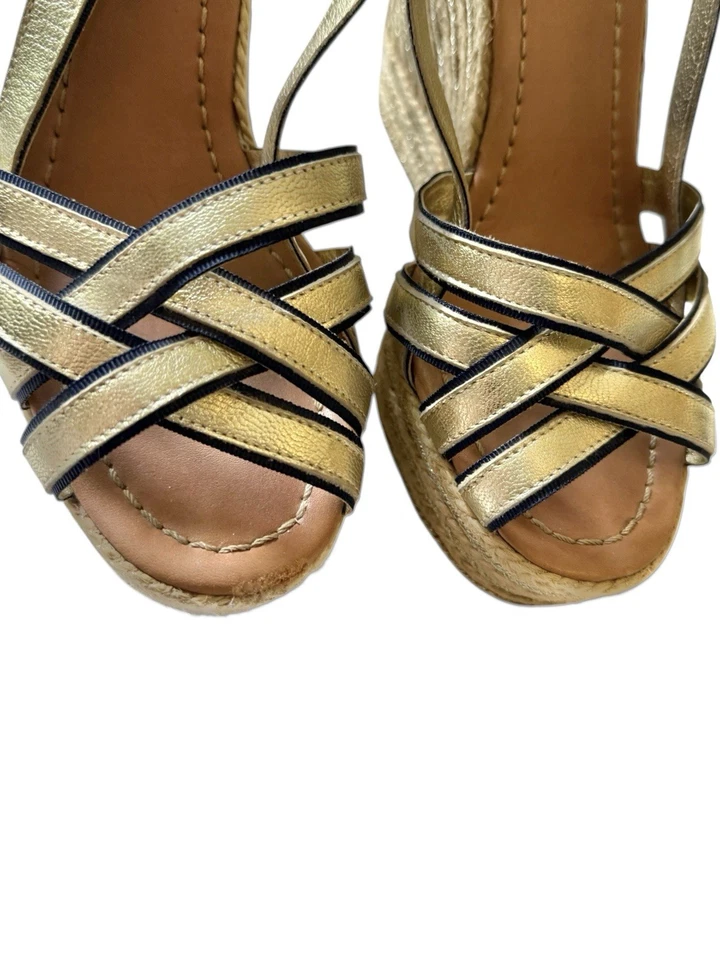 Kate Spade New York Dorado y Azul Marino Alpargatas Cuñas Zapatos Para Mujer Talla 6 Foto 4 de 4