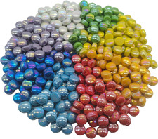 Round Mosaic Tiles for Crafts Bucks, 12Mm Assorted Colors Glass Mosaic Pieces fo
