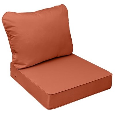 Outdoor Seat Cushions for Chairs, Fade 23.5''x25.5''x5'' / 23.5''x19'' Rust