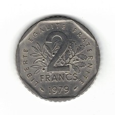MONETA coin 2 FRANCHI francs Francia 1979 Seminatrice Republique Francaise