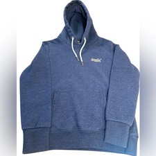 SUPERDRY Orange Label Elite Hooded Pullover Sweatshirt Blue Wom US 8 UK 12 EU 40
