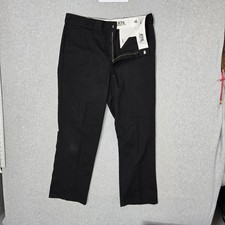 Dickies Men Pants 38X30 Black Khakis Twill 874 Original Fit Work 29" Inseam