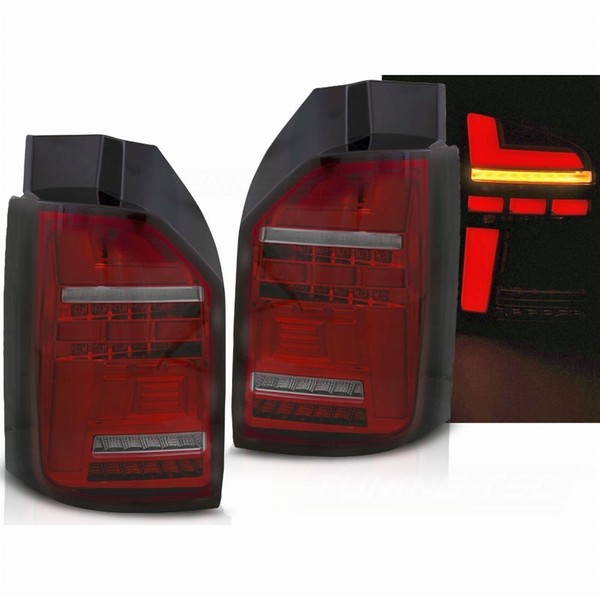 LED Lightbar RüCkleuchten Dynamische Blinker Rot Smoke FüR VW T6 2015-2019-image