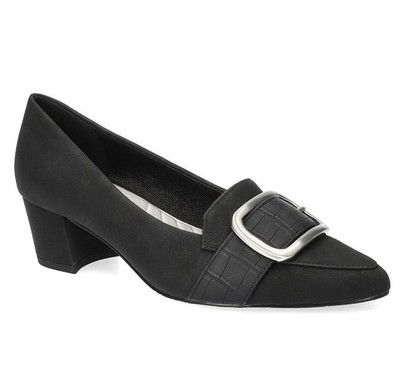 Easy Street Aster Mandel Zehen Pumps Schwarz Kroko Sz 9W - Einzelhandel