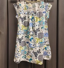 French Cotton Dress Smock Boho Pockets Cottagecore Prairie Lagenlook SM/MED