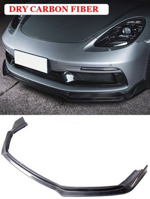 Dry Carbon Fiber Front Bumper Lip Spoiler For Porsche 718 2017-Up