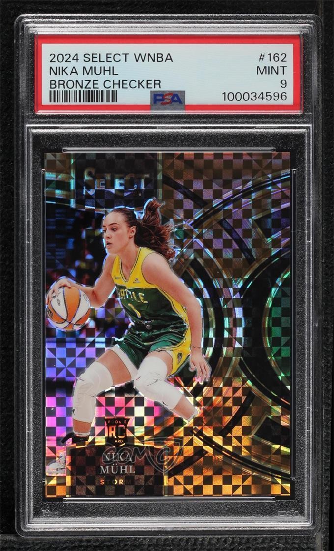 2024 Select WNBA Premier Level Bronze Checker Prizm 48/49 Nika Muhl PSA 9 1fl4