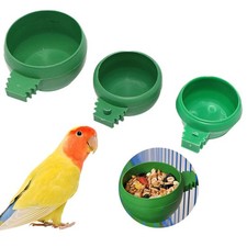 Mini Parrot Food Water Bowl Feeder Birds Pigeons Plastic Cage Sand Cup Feeding