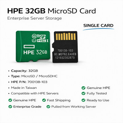 HPE 32GB MicroSD Card 700138-103 MicroSD Flash Memory for HPE Server