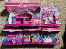 Barbie Mini BarbieLand Collectible Playsets 1.5" Doll Lot New Set Winter House 