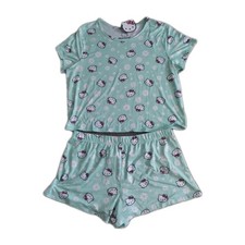 Sanrio HELLO KITTY Pajama Shorts Set Women's Large Light Green Super Soft Pj's
