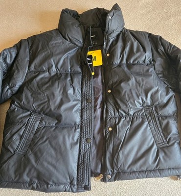 NWT Express Women's Snap Buttons Cropped Puffer Winter Jacket Medium