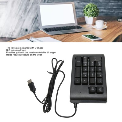19 Keys Numeric Keypad With 3 Colors Backlit U Shaped Keys Plug And Play USB Fit