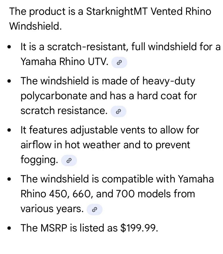 Starknight MT Vented Rhino Scratch Proof Full Windshield - Image 3 of 3