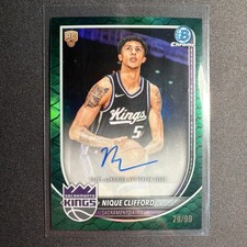 Bowman 2025-26 Bowman Chrome Nique Clifford Kings RC Auto #BCA-NC 78/99