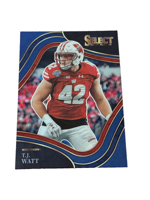 2022 Panini Select Draft Picks - Field Level T.J. Watt #132 Blue Trading Card