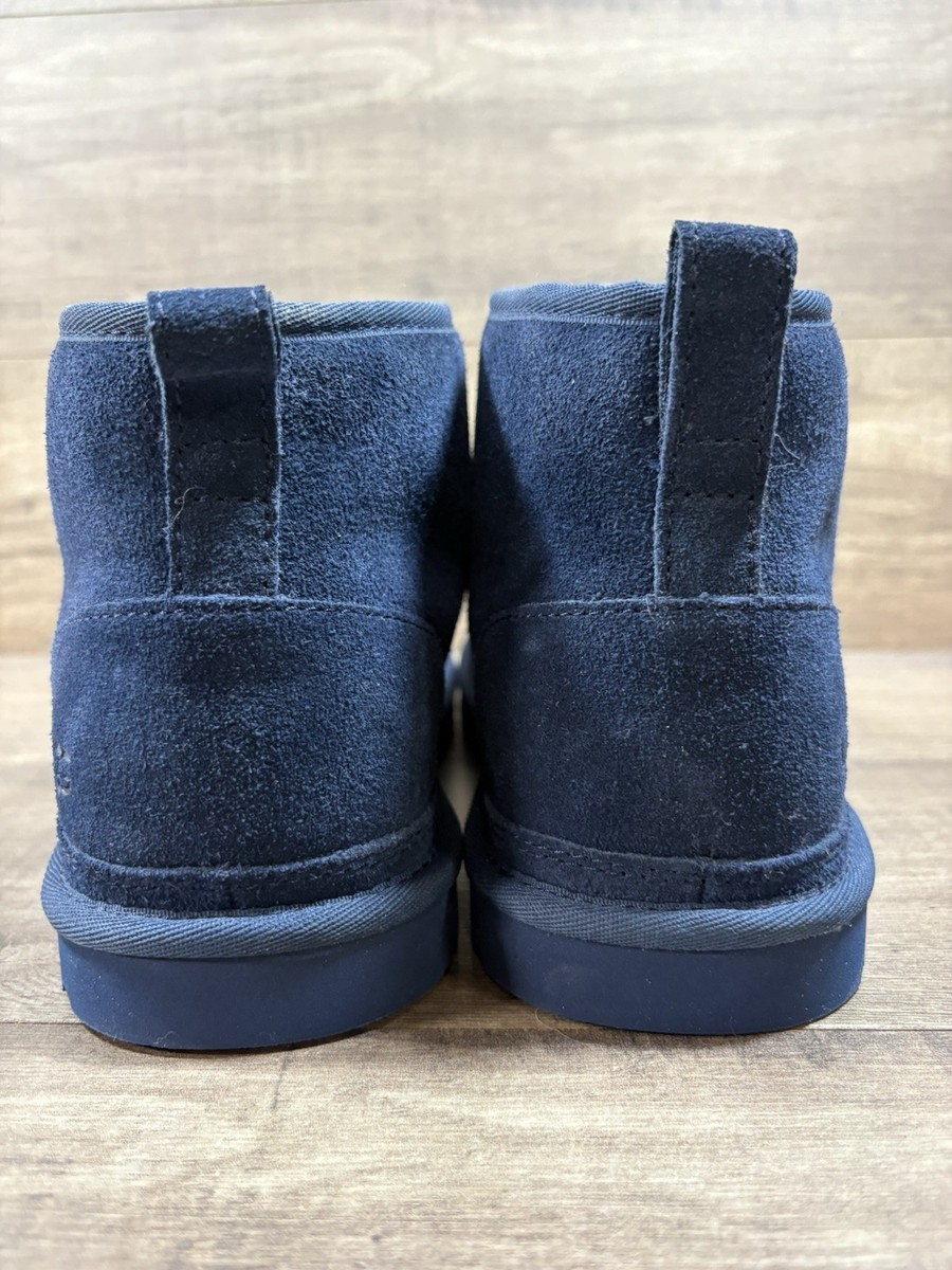 UGG Neumel Navy Suede Leather Sheepskin Lining Chukka Boots  display picture 1