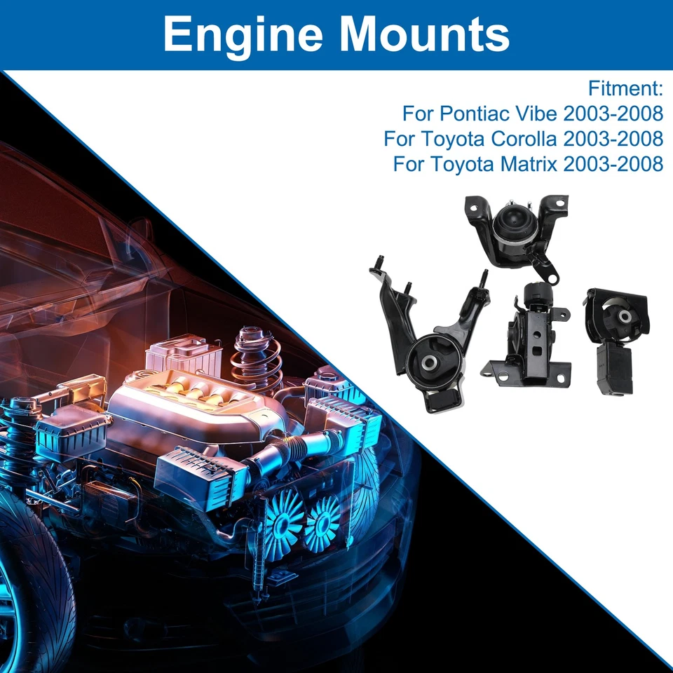 4 Pcs No.A62063/A4221/A4230/A4218 Engine Motor Mount for Pontiac Vibe 2003-2008 Foto 2 de 4