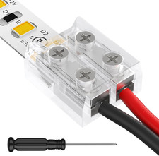 12 Pack 2 Pin 10mm Solderless LED Strip Connector Strip To Wire 12V 24V